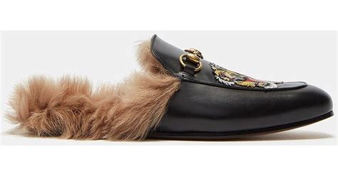 gucci fur tiger loafers|Gucci tiger denim jacket.